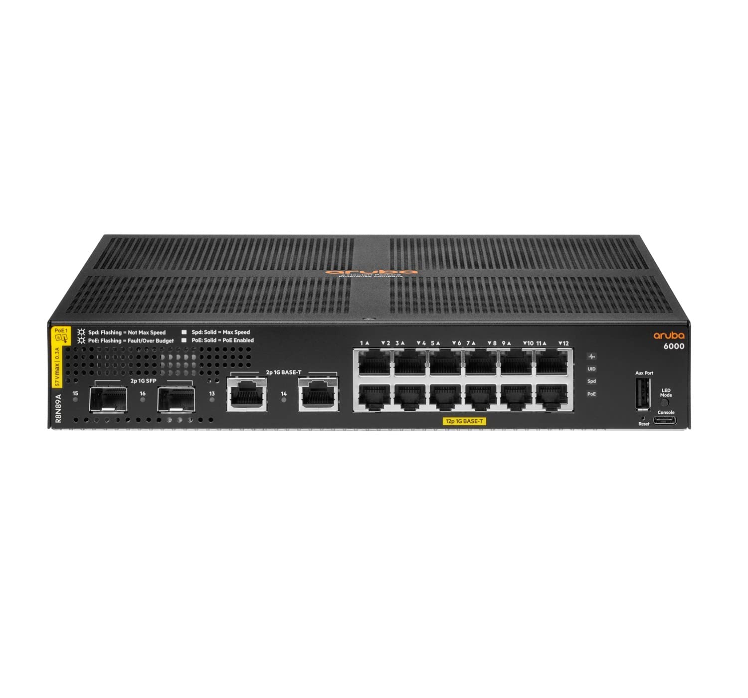 Hewlett Packard Enterprise Aruba 6000 12G Class4 PoE 2G/2SFP 139W Yönetilebilir L3 Gigabit Switch